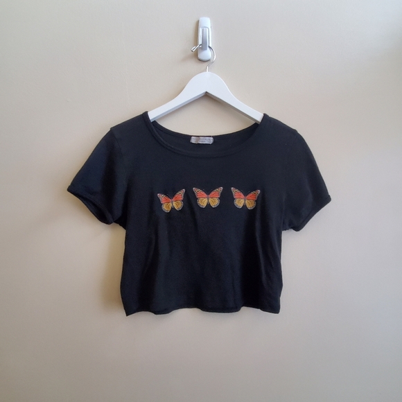 Truly Madly Deeply butterfly crop t shirt, trendy, 100% cotton, small - Picture 3 of 10